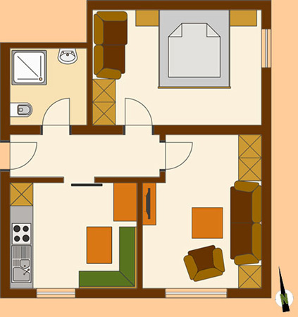 Ferienwohnung 1 - Hochzeigerblick - Grundriss